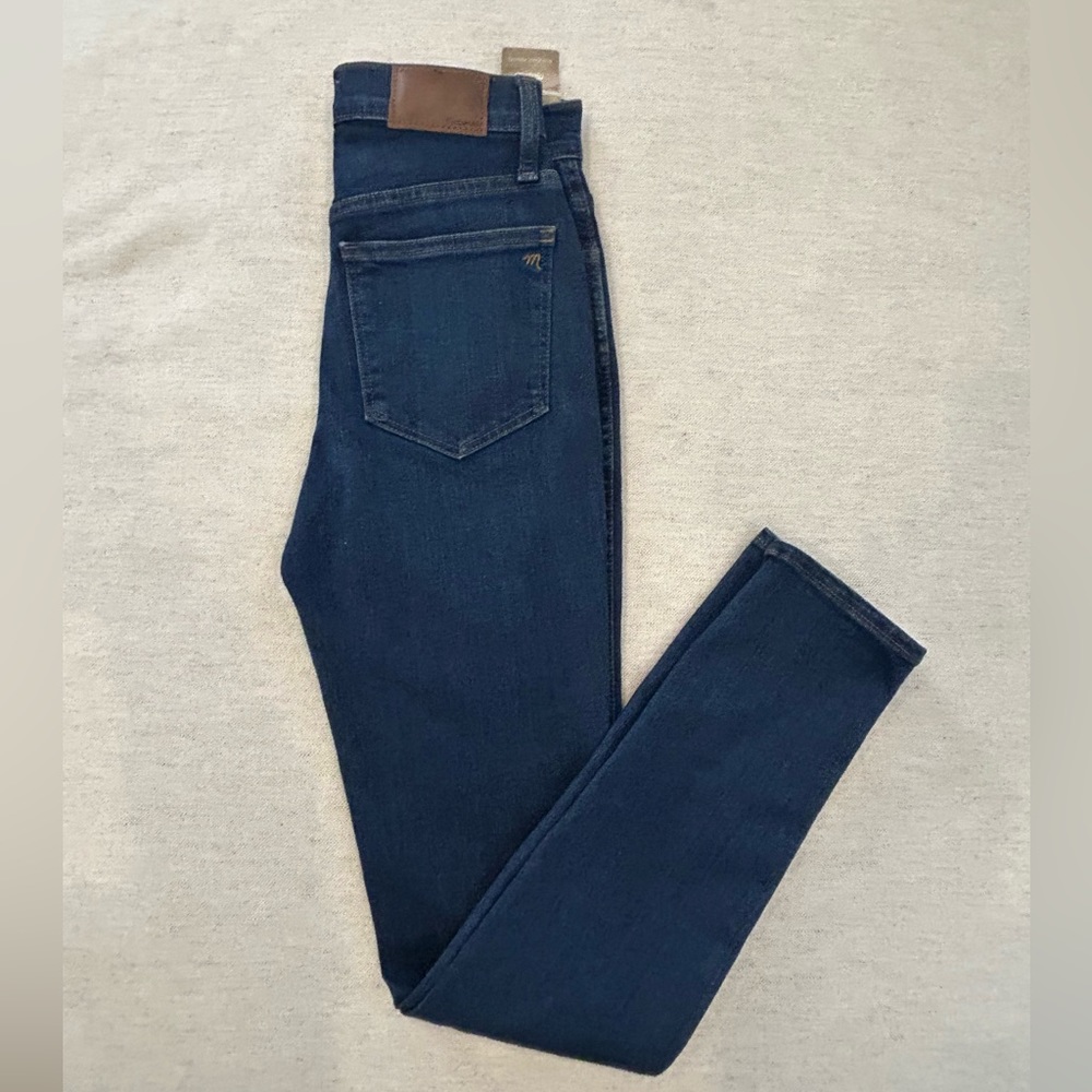 NWT Madewell 10 Inch High Rise Skinny Jeans Sz 24 Med/Dark Blue Wash
